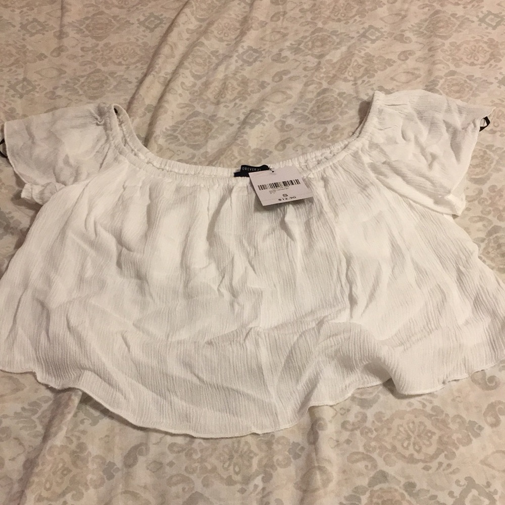 White off the shoulder shirt